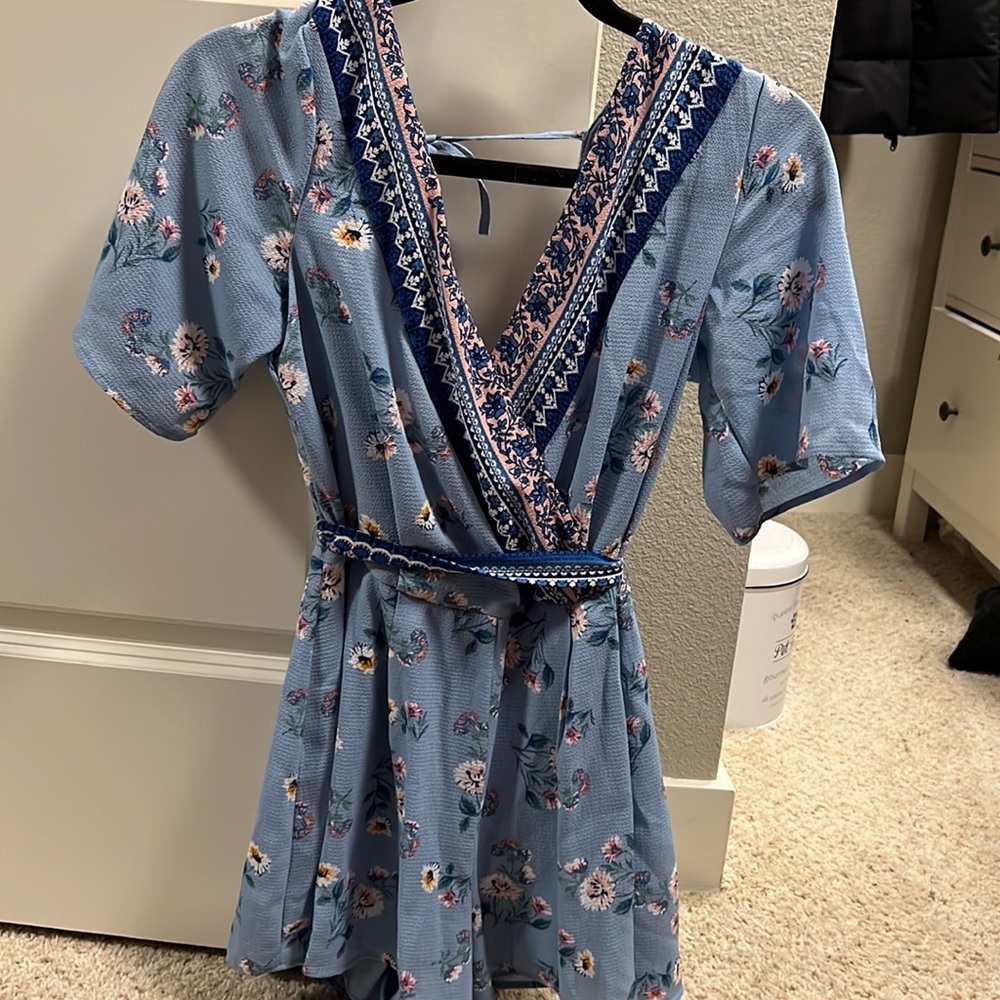Light Blue Romper Size Small - image 1